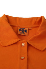 Tory Burch Size L Orange Polo T-Shirt