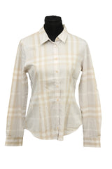 Burberry Size M Gray/Beige Checkered Shirt