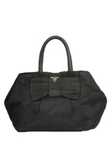 Prada Nylon Black Bow Top Handle Bag