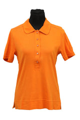 Tory Burch Size L Orange Polo T-Shirt