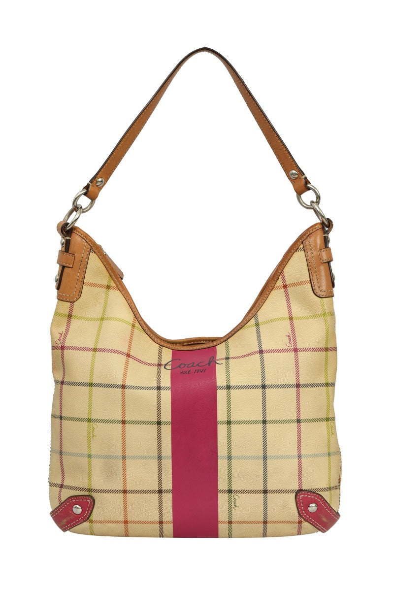 Coach Heritage Blue Stripe Tattersall Plaid