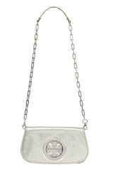 Tory Burch Metallic Silver Leather Reva Sling Bag