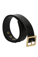 Louis Vuitton 36 Inches /90 Cms Black Leather Golden Buckle Belt
