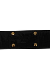 Louis Vuitton 36 Inches /90 Cms Black Leather Golden Buckle Belt