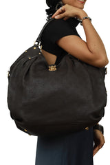 Louis Vuitton Black Leather Mahina Shoulder Bag