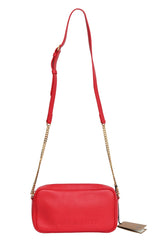 Burberry Small Red Pebbled Leather Camera Crossbody Bag