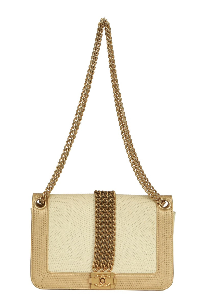 Chanel Cc Quilted Rock Boy Flap Bag