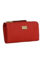 Tod'S Logo Zip Around Red Wallet