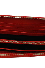 Tod'S Logo Zip Around Red Wallet