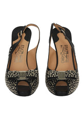 Salvatore Ferragamo Size 9.5 Studded Vara Bow Heels