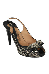 Salvatore Ferragamo Size 9.5 Studded Vara Bow Heels