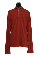 Burberry Size M Red Polo Classic Full Sleeved T Shirt