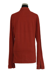 Burberry Size M Red Polo Classic Full Sleeved T Shirt