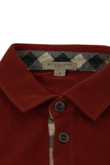 Burberry Size M Red Polo Classic Full Sleeved T Shirt