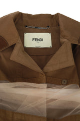Fendi Size Xl Khaki Mesh Unisex Shacket