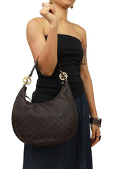 Gucci Monogram Guccissima Black Leather Twin Hobo Bag