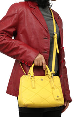 Tory Burch Robinson Double Zip Yellow Sunshine Top Handle Bag