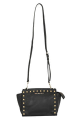 Michael Kors Black Leather Selma Studded Sling Bag