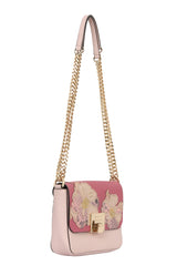 Michael Kors Tina Pink Floral Flap Shoulder Bag