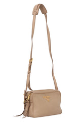 Prada Beige Leather Double Zip Camera Bag