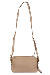 Prada Beige Leather Double Zip Camera Bag
