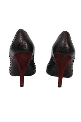 Gucci 36 Snake Embossed Wine Classic Pumps