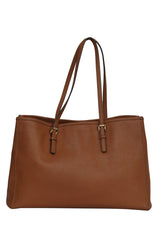 Michael Kors Brown Leather Large Jet Set Tote Bag