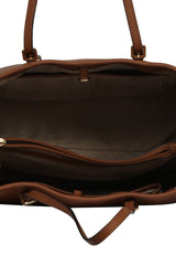 Michael Kors Brown Leather Large Jet Set Tote Bag