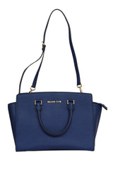 Michael Kors Selma Blue Leather Tote Bag