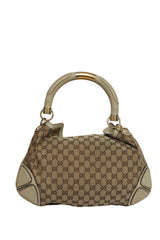 Gucci Beige Gg Canvas Crest Patchwork Indy Top Handle Bag