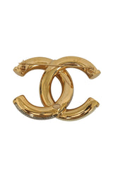 Chanel Double C White Enamel Gems Brooch