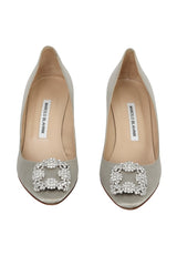 Manolo Blahnik 39 Hangisi Stain Gray Pumps