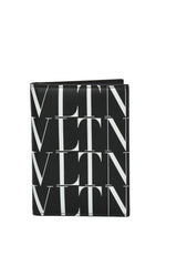 Valentino Garavani Black And White Vltn Logo Passport Cover