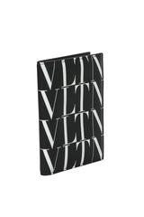 Valentino Garavani Black And White Vltn Logo Passport Cover