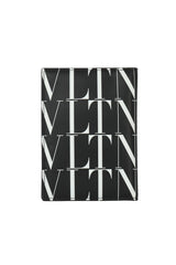 Valentino Garavani Black And White Vltn Logo Passport Cover
