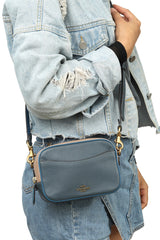 Coach Light Blue Leather Camera Cross Body Bag