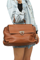Salvatore Ferragamo Tan Leather Sofia Top Handle Bag