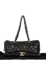 Chanel Matrasse Black Quilted Patent Leather Bag