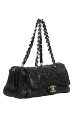 Chanel Matrasse Black Quilted Patent Leather Bag