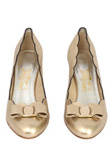 Salvatore Ferragamo Size 9D Carla Shell Vara Ornament Pumps