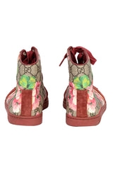 Gucci Marine Size 37.5 Floral Print Canvas & Suede Sneakers