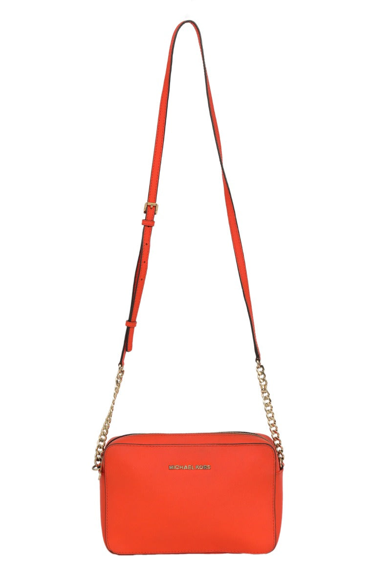 Michael Kors Jet Set Orange Camera Sling Bag