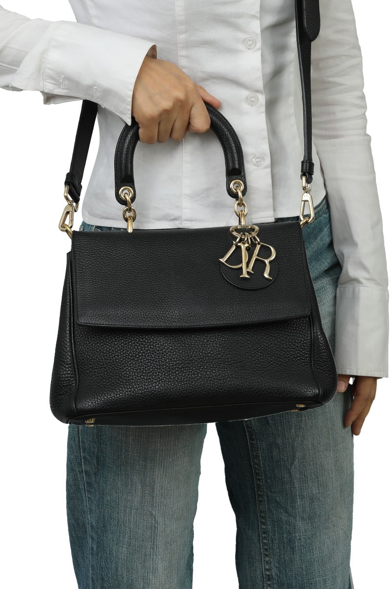 christian-dior-be-dior-black-pebbled-leather-handbag