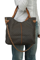 Michael Kors Asfar Brown Monogram Tote Bag