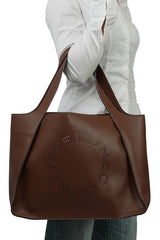Stella Mccartney Cinamon Logo Leather Tote Bag
