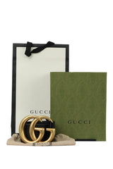 Gucci Black 75 Cm Leather Marmont Gg Logo Buckle Belt