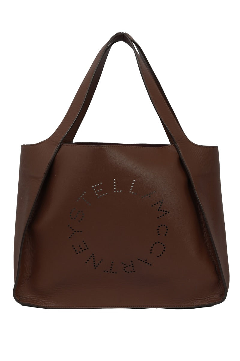 Stella Mccartney Cinamon Logo Leather Tote Bag