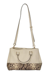 Michael Kors Beige Snake Print Embossed Tote Bag