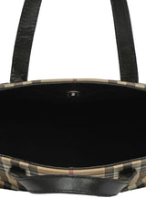 Burberry Beige Haymarket Check Coated Canvas And Leather Small Tote Bag