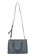 Prada Blue Leather Saffiano Top Handle Bag